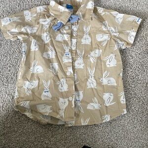 Kids Tan Bunny Print Shirt